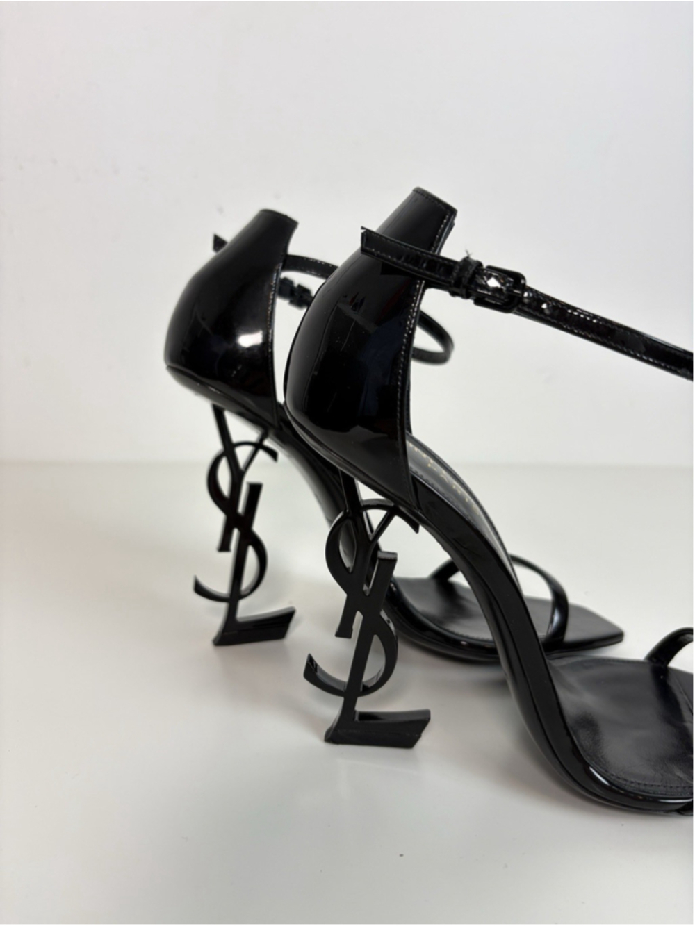 Saint Laurent Opyum 110 Patent Leather YSL Heel Sandals Black EU 37 - Picture 15 of 16